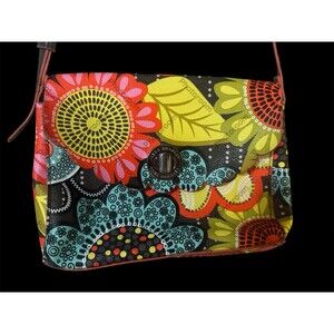 Vera Bradley Leather Women's 9" X 7" X 3" Floral Crossbody Bag Adjustable